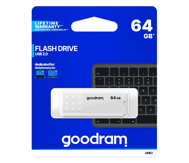 GOODRAM 64GB UME2 odczyt 20MB/s USB 2.0 biały - 606423 - zdjęcie 4